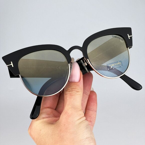Tom Ford FT0607/S ALEXANDRA 05X Sunglasses Black Blue Mirrored Cat Eye Women main image 9